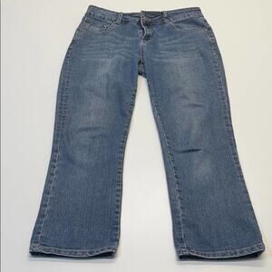 ROZ & ALI Womens 4 Short - Straight Leg Blue Jeans